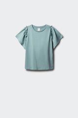 Springfield Kids Playera de manga corta b&aacute;sica con volantes para ni&ntilde;a azul