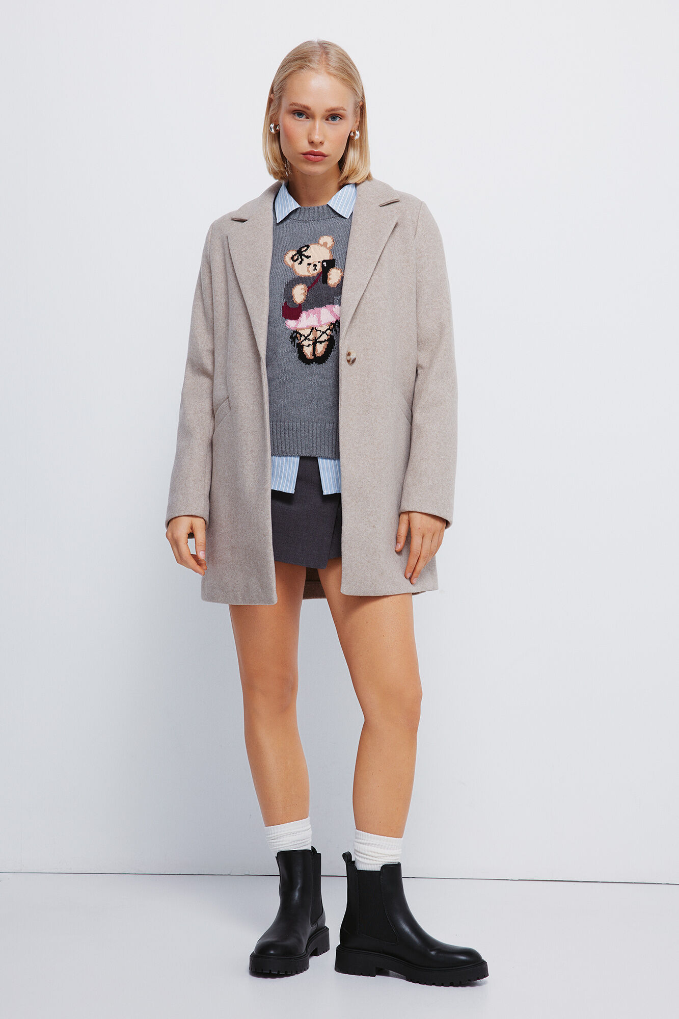 Springfield Chamarra de cuello con solapa de soft touch