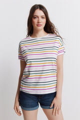 Springfield Playera de manga corta a rayas marfil