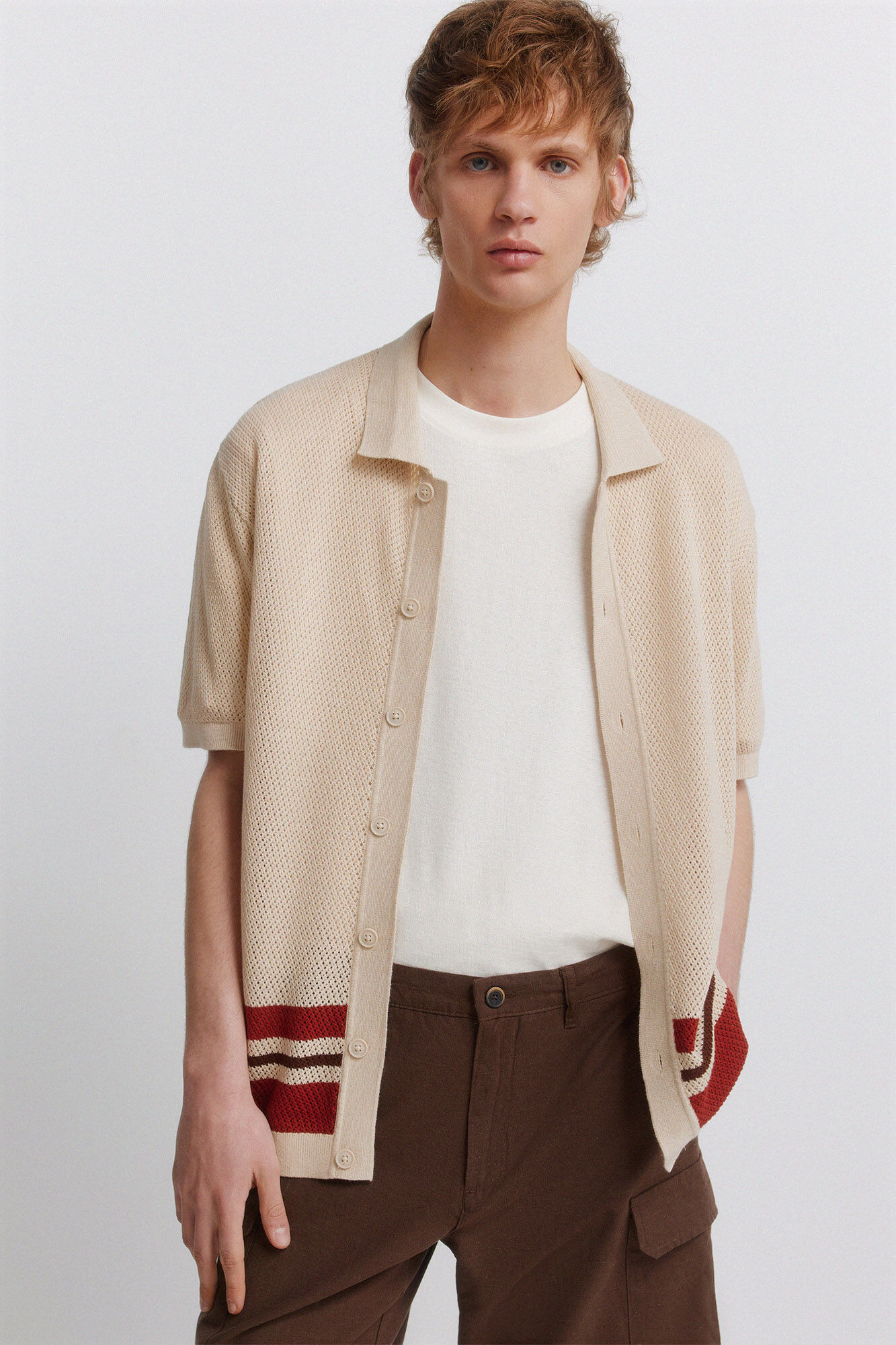 Springfield C&aacute;rdigan con estructura de rayas posicionales