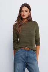 Springfield Playera de chenilla estructurada khaki