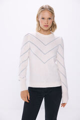 Springfield Suéter chevron lurex natural