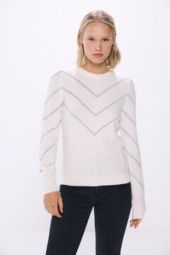 Springfield Suéter chevron lurex natural