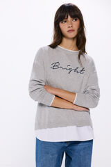 Springfield Suéter "Bright" combinado algodón gris