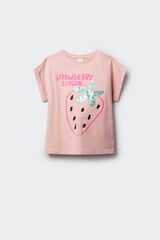 Springfield Kids Playera de manga corta de fresa para ni&ntilde;a rosa