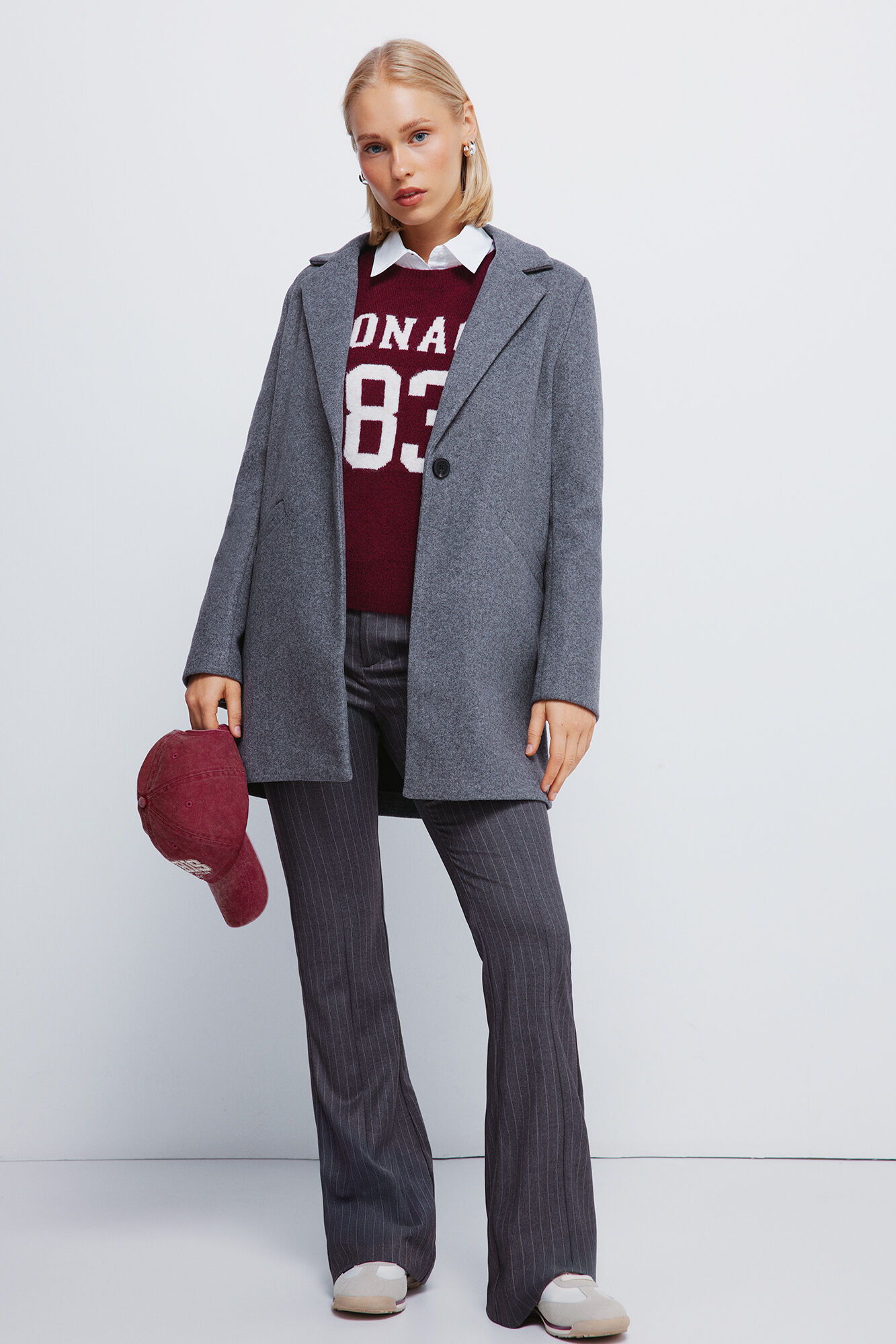 Springfield Chamarra de cuello con solapa de soft touch gris