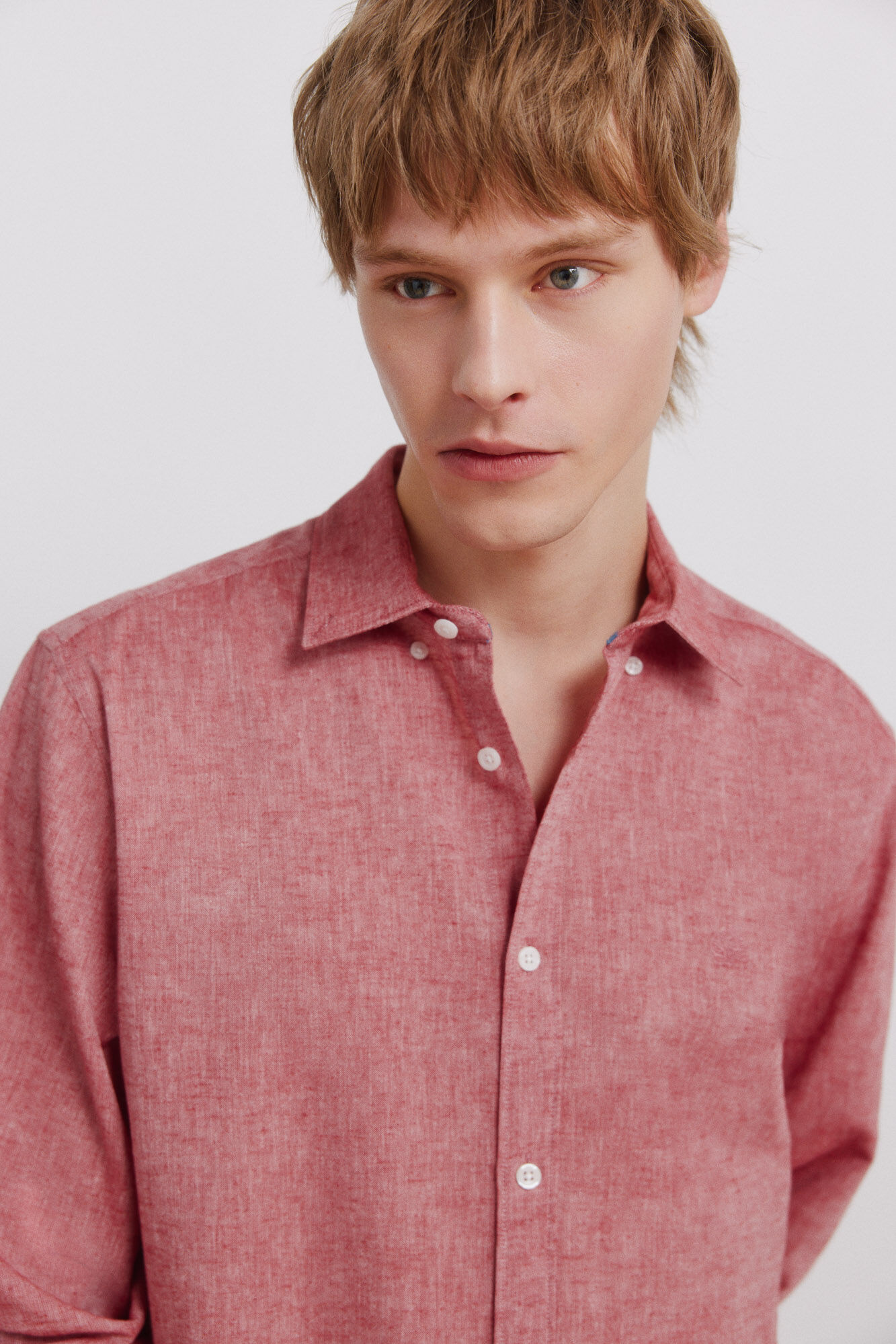 Springfield Camisa de lino rojo