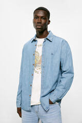 Springfield Camisa vaquera azul mezcla