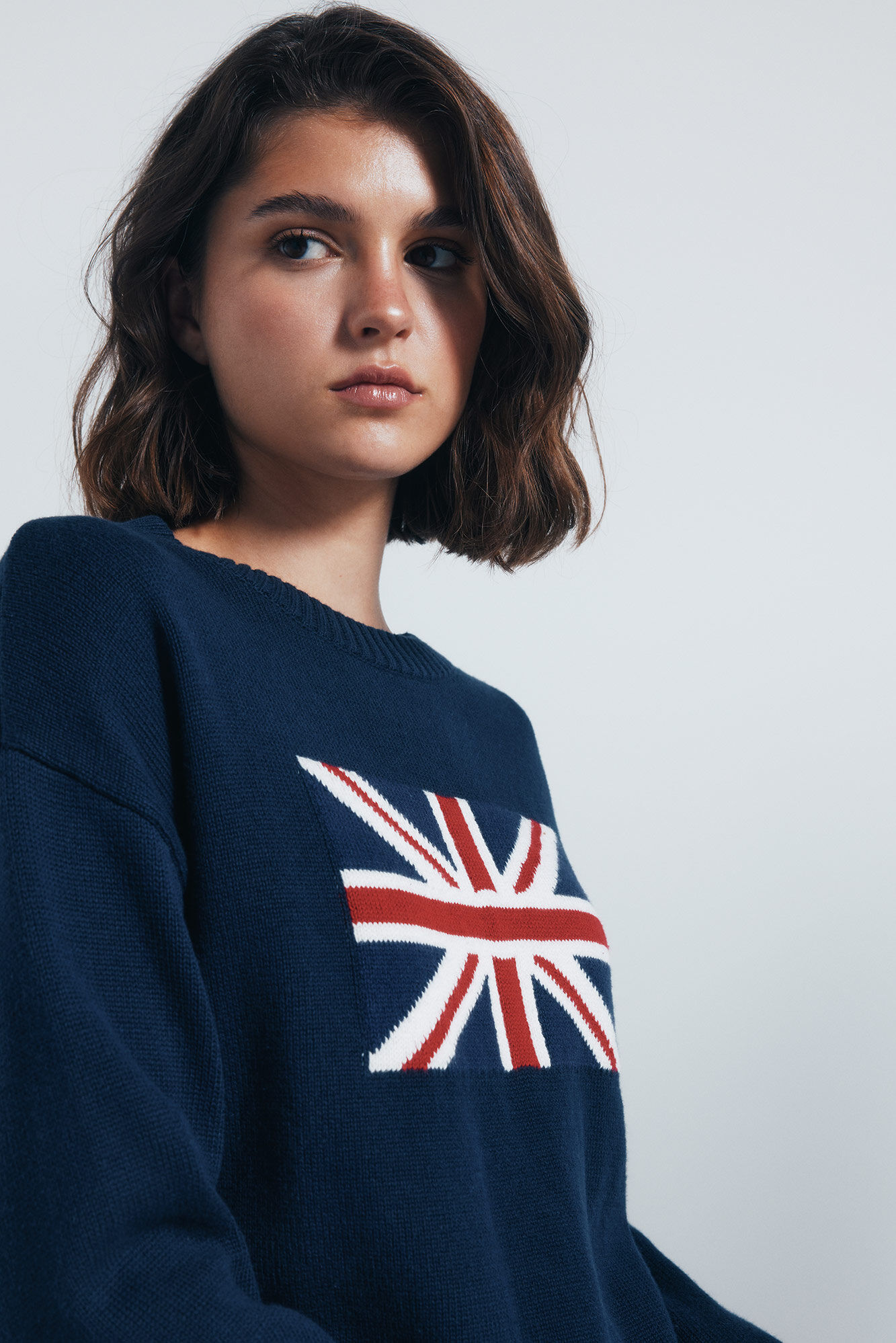 Springfield Su&eacute;ter intarsia bandera marino