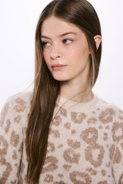Springfield Suéter intarsia animal beige