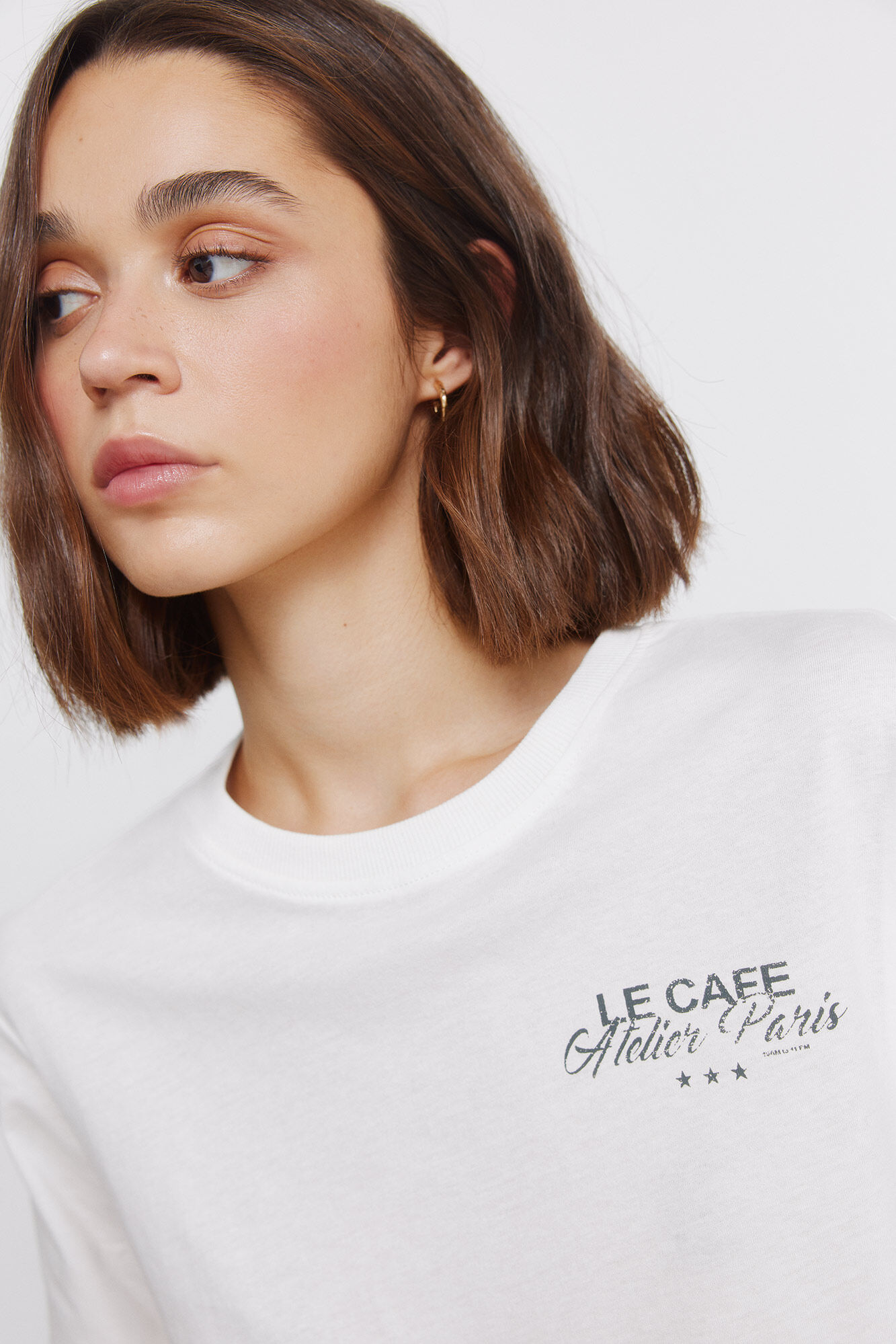 Springfield Playera manga corta "Le caf&eacute;" beige