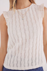 Springfield Top hombros volantes estructura café