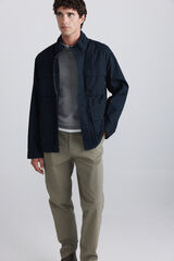 Springfield Parka de algod&oacute;n con bolsillos azul