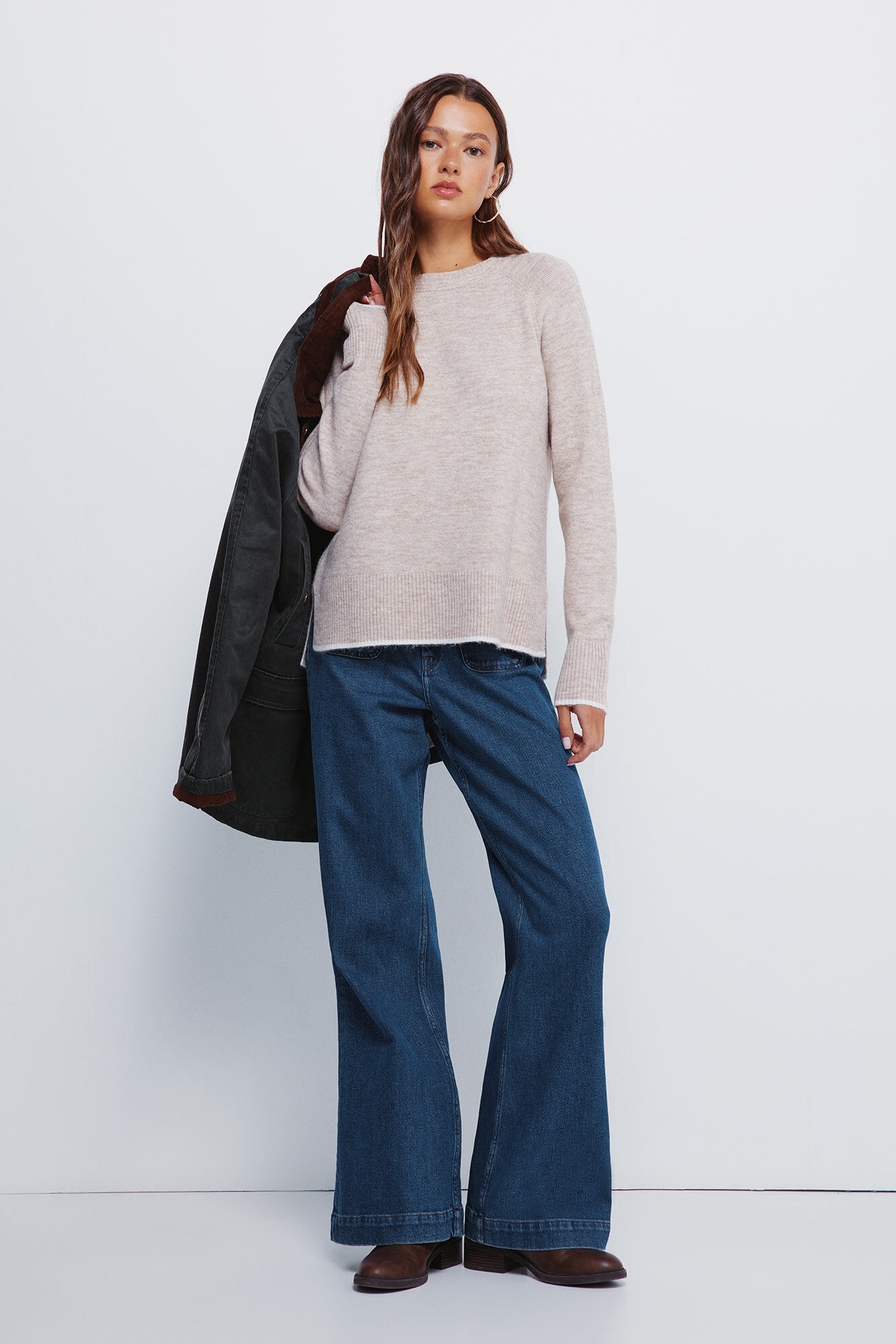 Springfield Su&eacute;ter cuello trenzado caf&eacute;