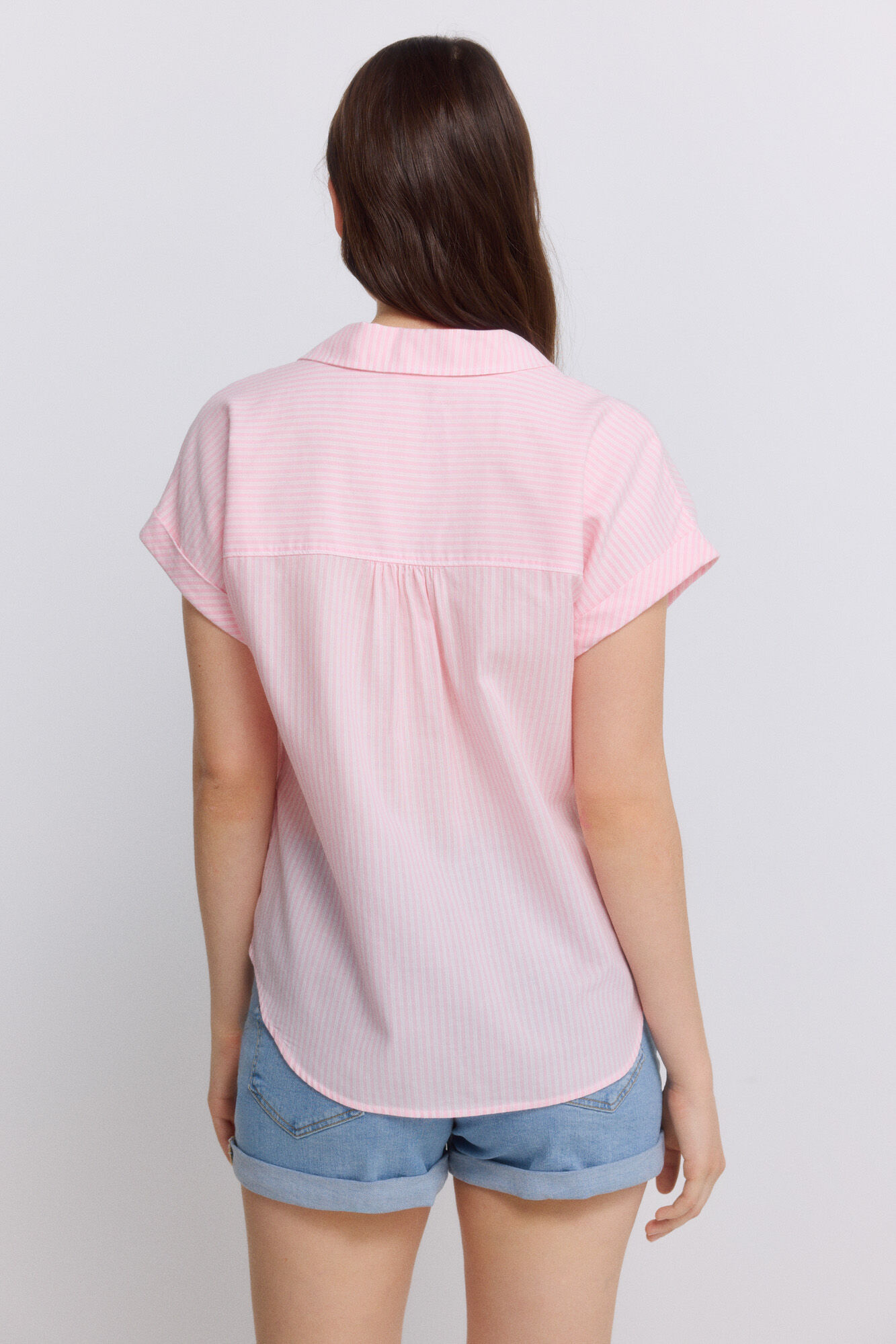 Springfield Blusa de cuello solapa rosa