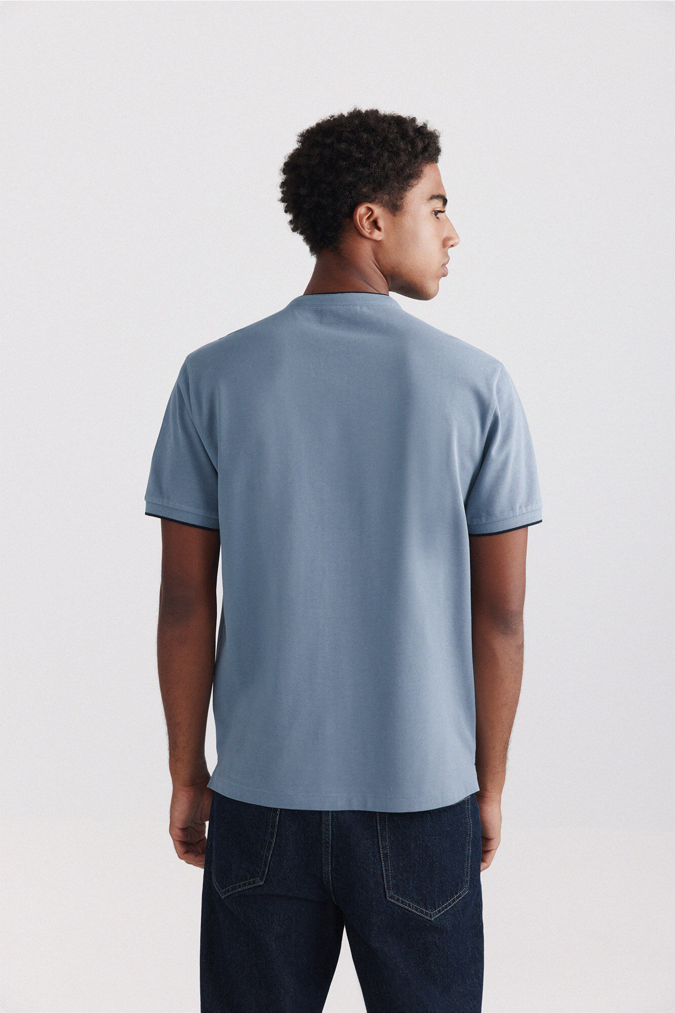 Springfield Polo de piqu&eacute; cuello mao slim fit azul