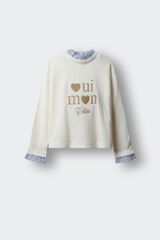Springfield Kids Playera manga larga "Oui" ni&ntilde;a blanco