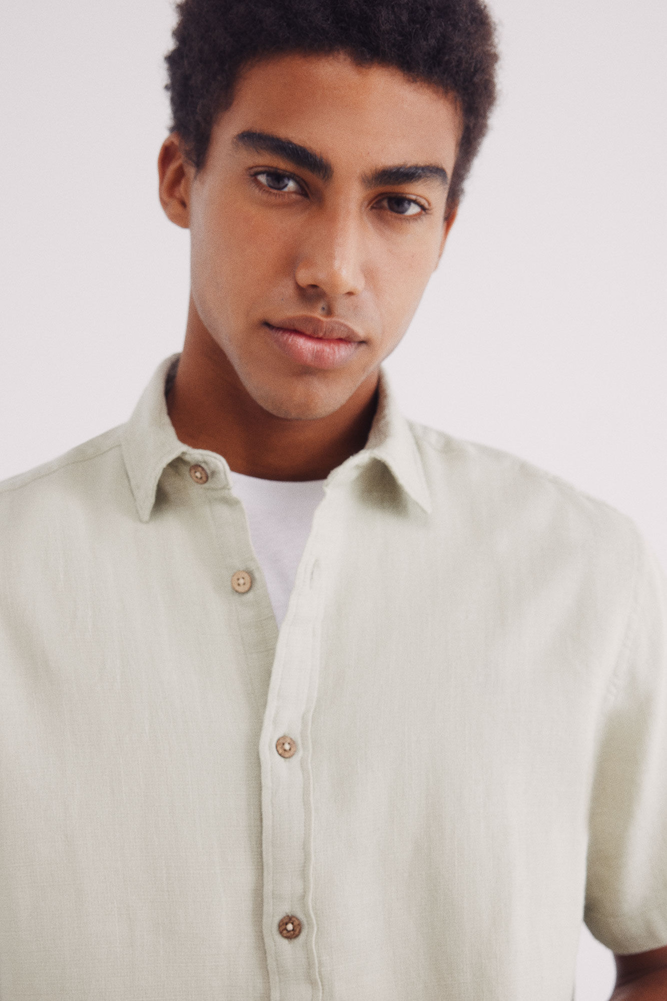 Springfield Camisa manga corta tejido r&uacute;stico