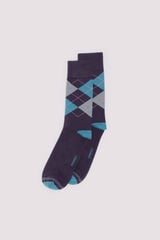 Springfield Calcetín jacquard rombos marino