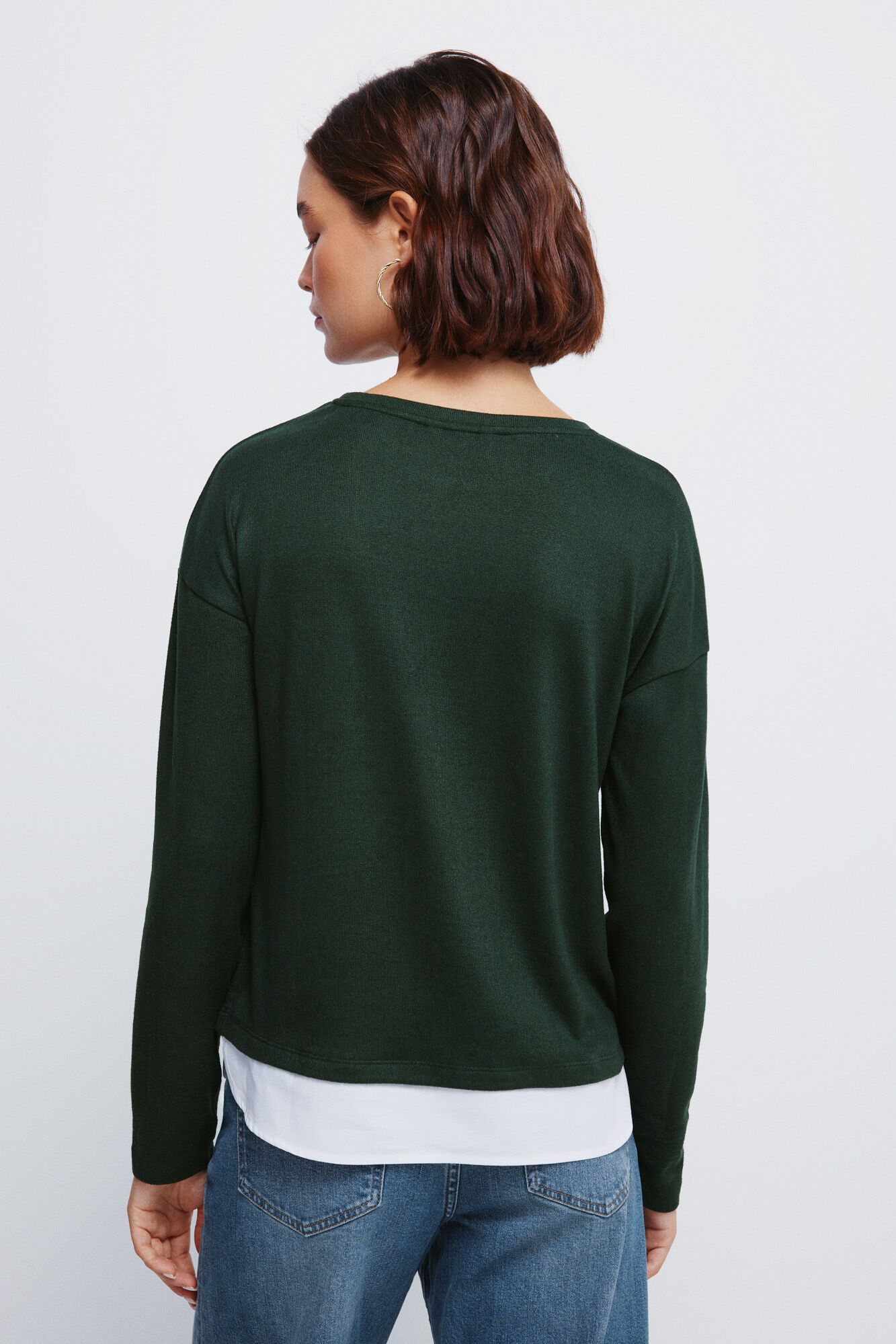 Springfield Playera combinada con botones laterales verde