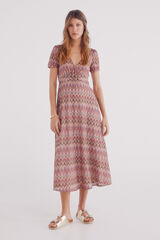 Springfield Vestido midi cenefas zigzag morado/lila