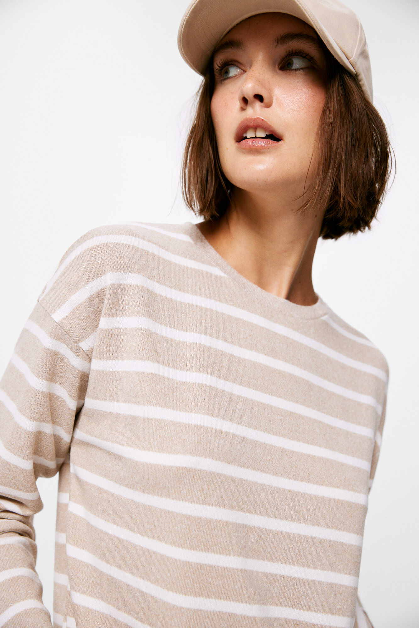 Springfield Playera Rayas Punto Cortado gris