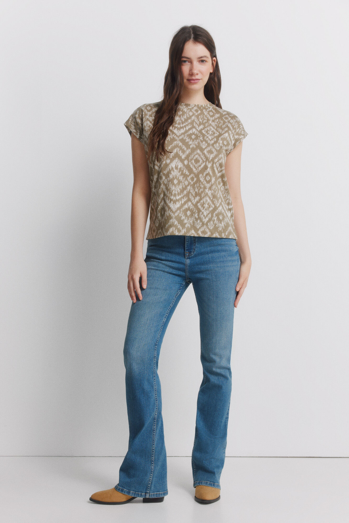 Springfield Playera estampado &eacute;tnico kaki