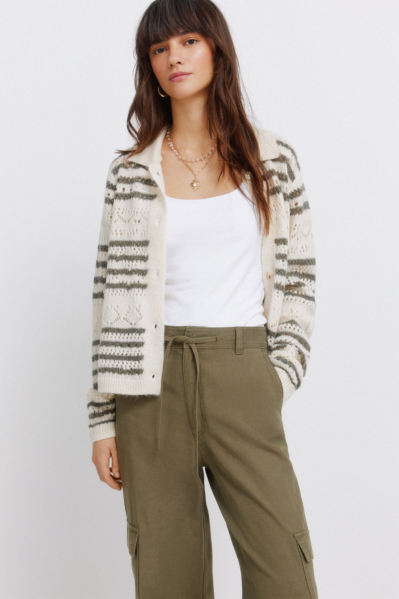 Springfield Pantal&oacute;n cargo de algod&oacute;n khaki