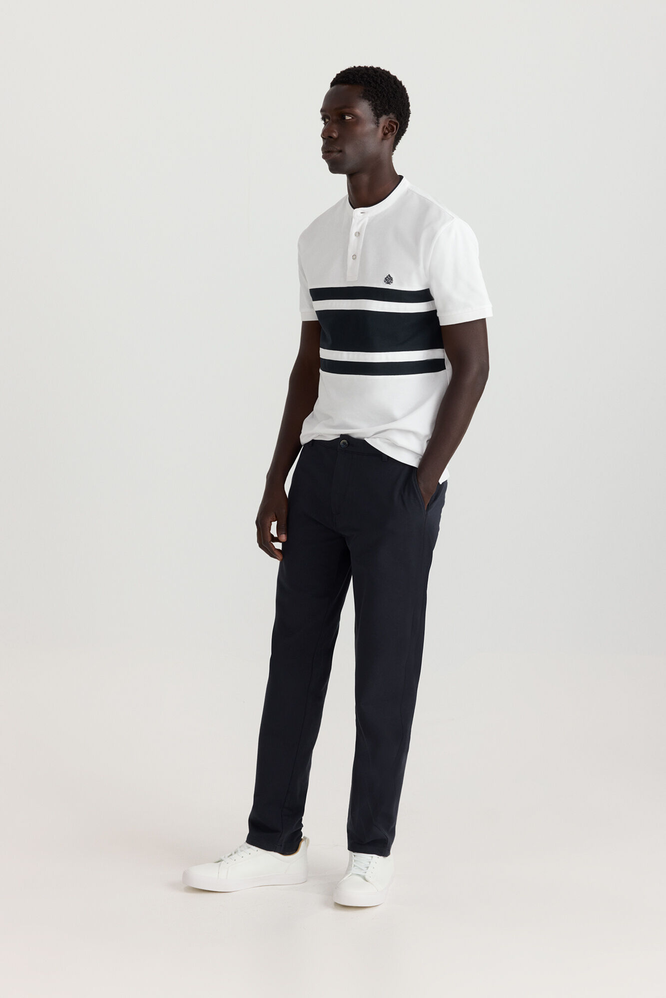 Springfield Polo cuello mao bloques de color slim fit natural