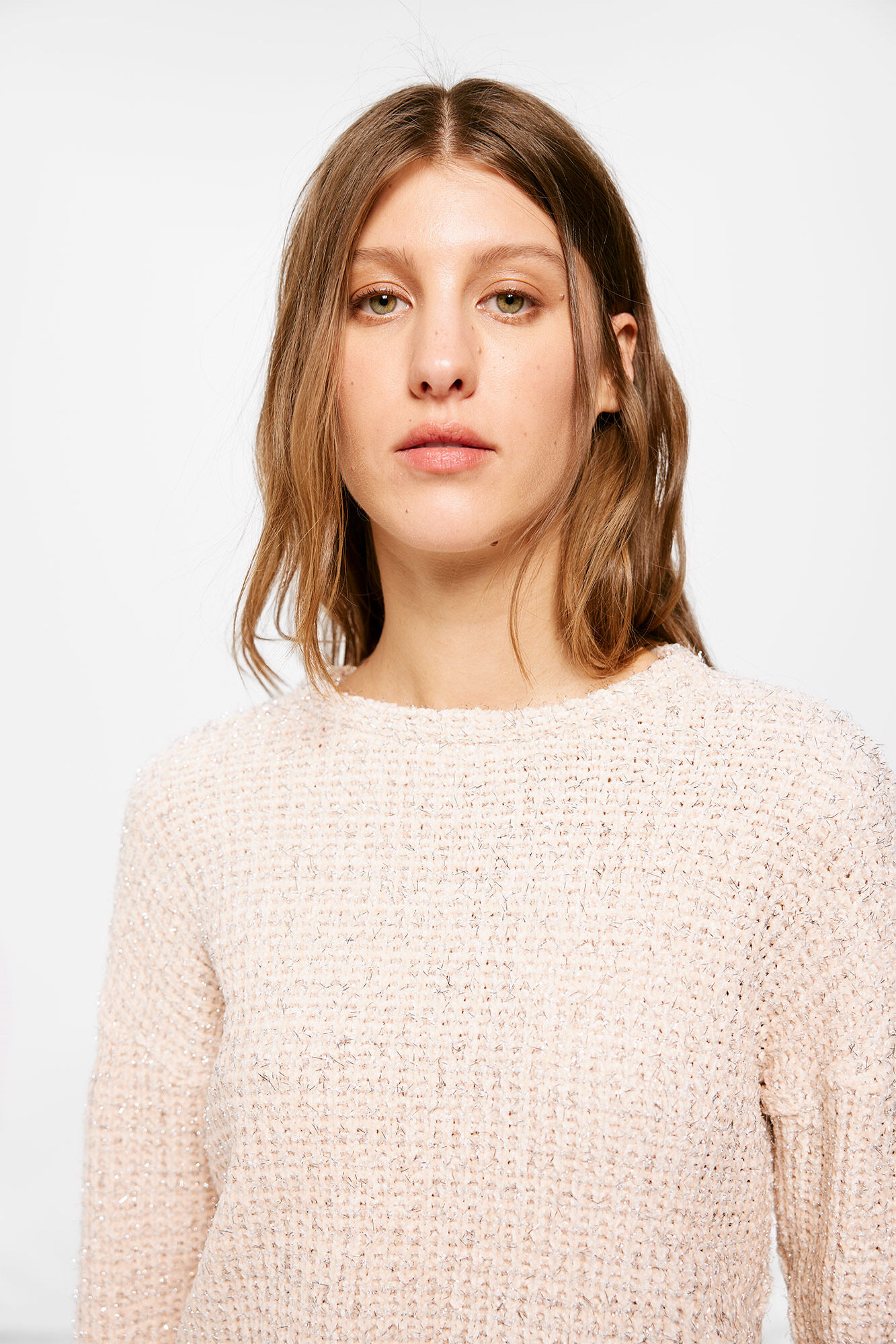 Springfield Playera Chenilla Estructura Botones rosa