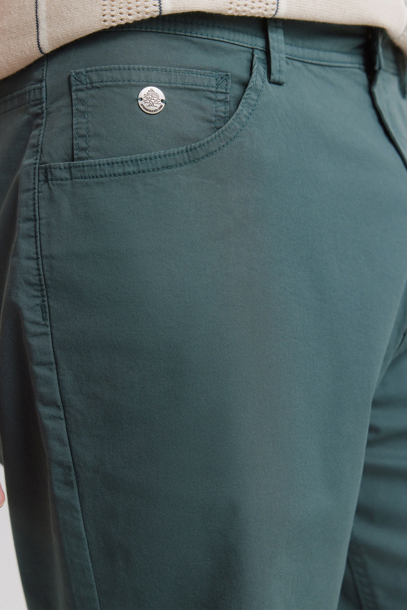 Springfield Bermudas ligeras de 5 bolsillos lavado regular fit turquesa