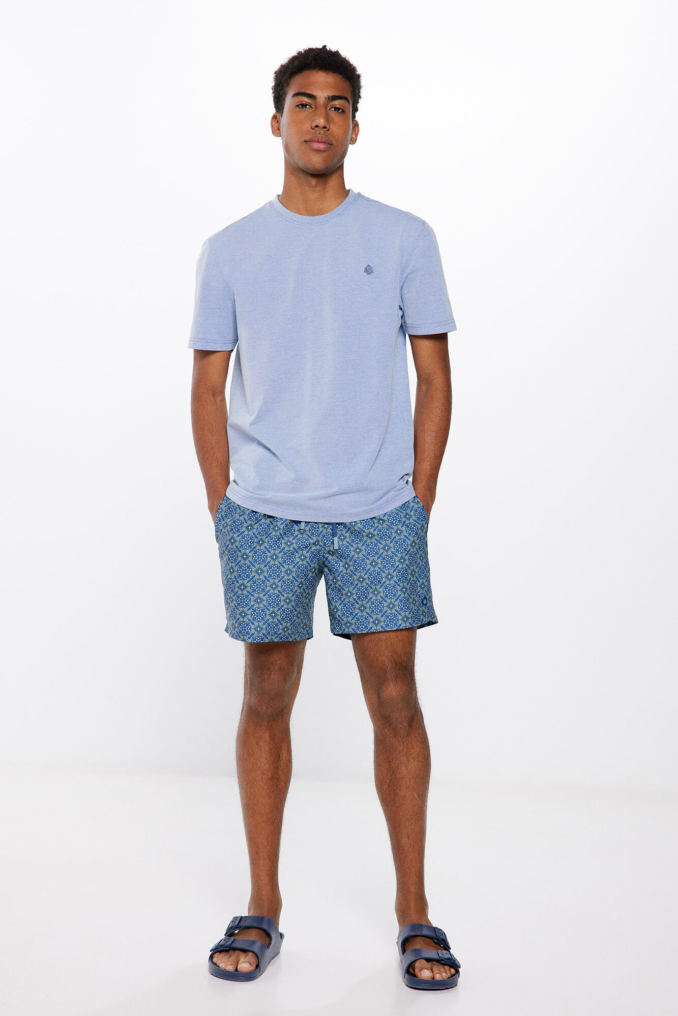 Springfield Ba&ntilde;ador estampado mosaico azul