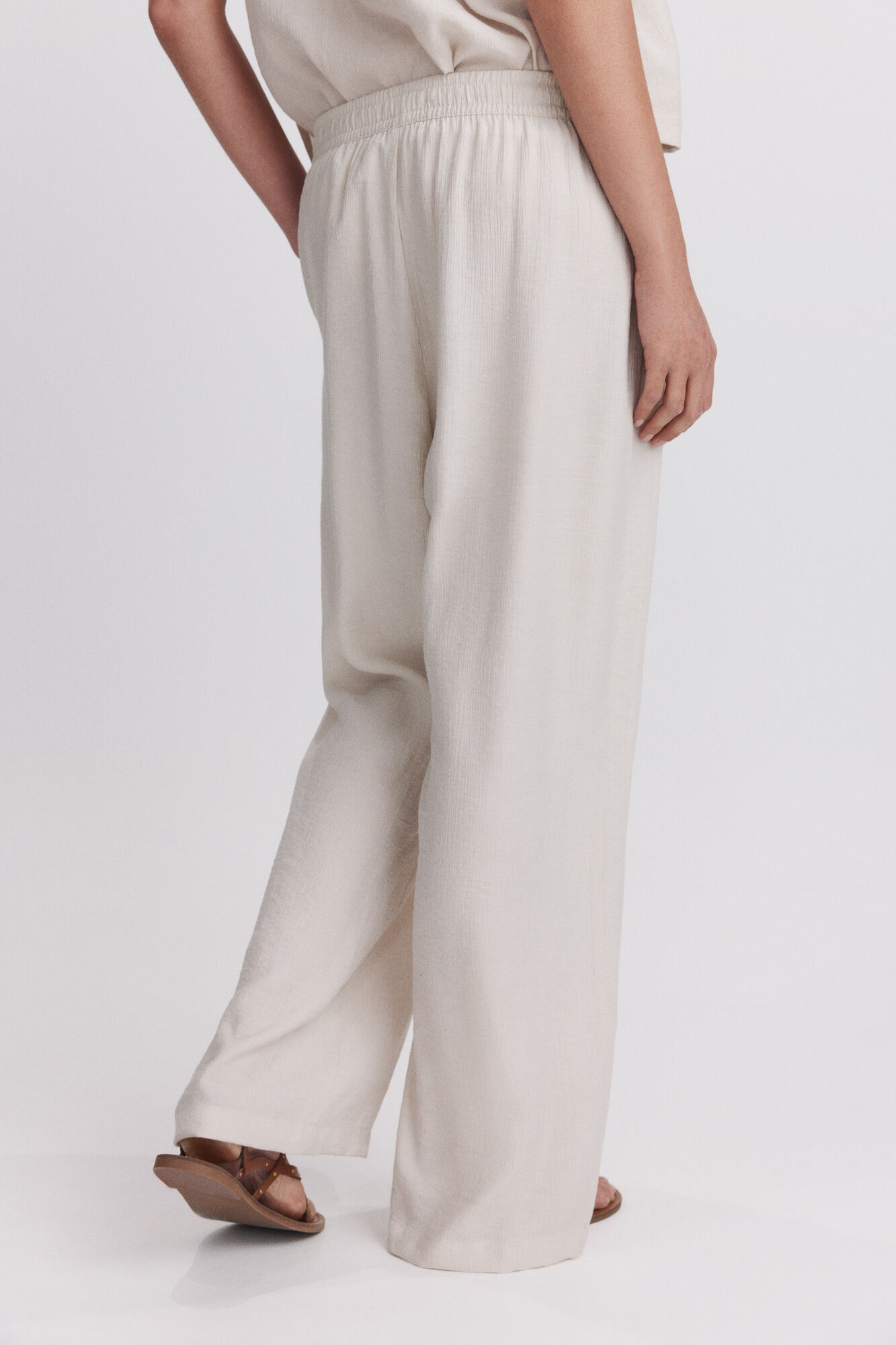 Springfield Pantal&oacute;n fluido con cord&oacute;n beige