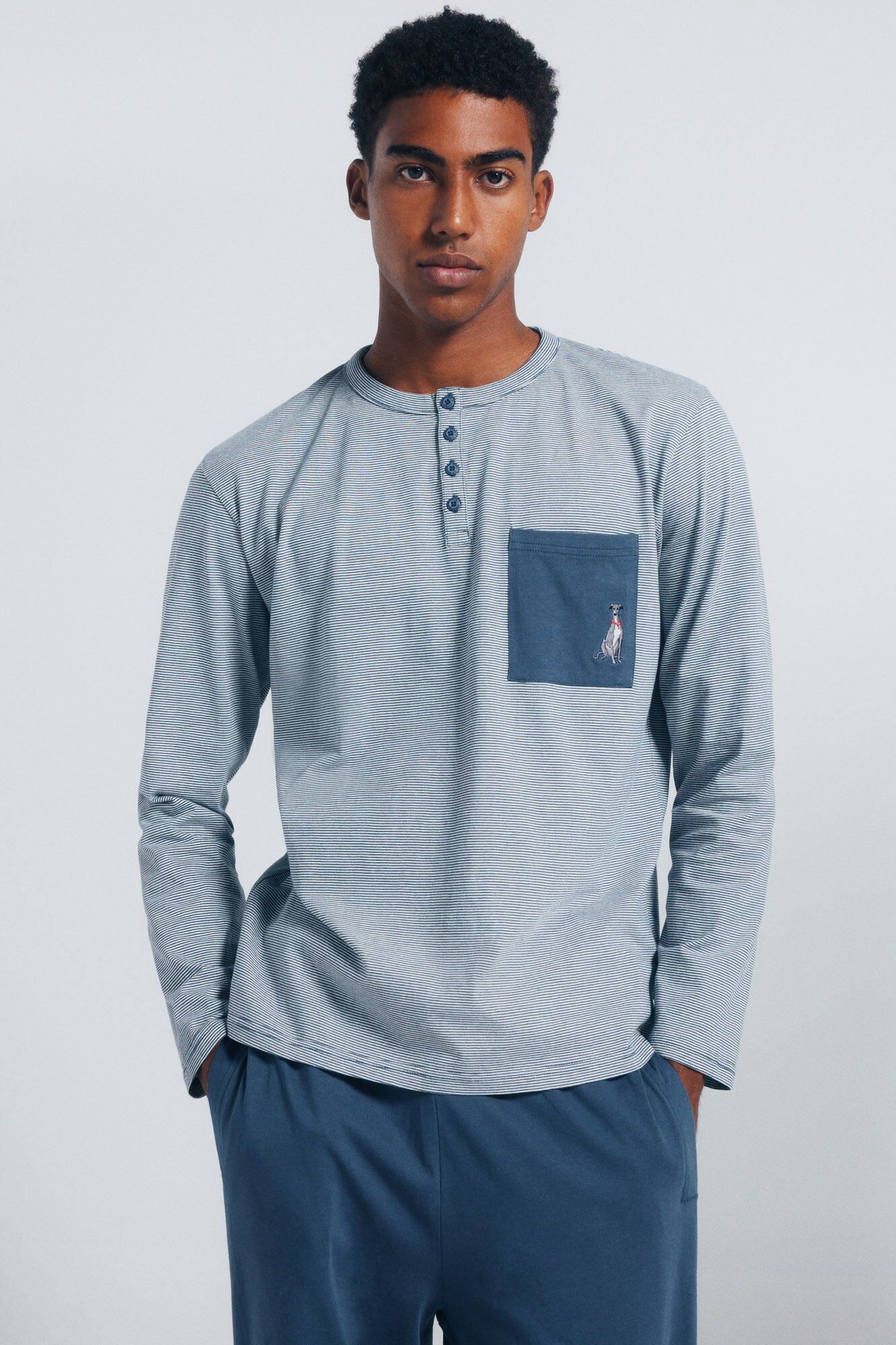 Springfield pijama larga azul indigo