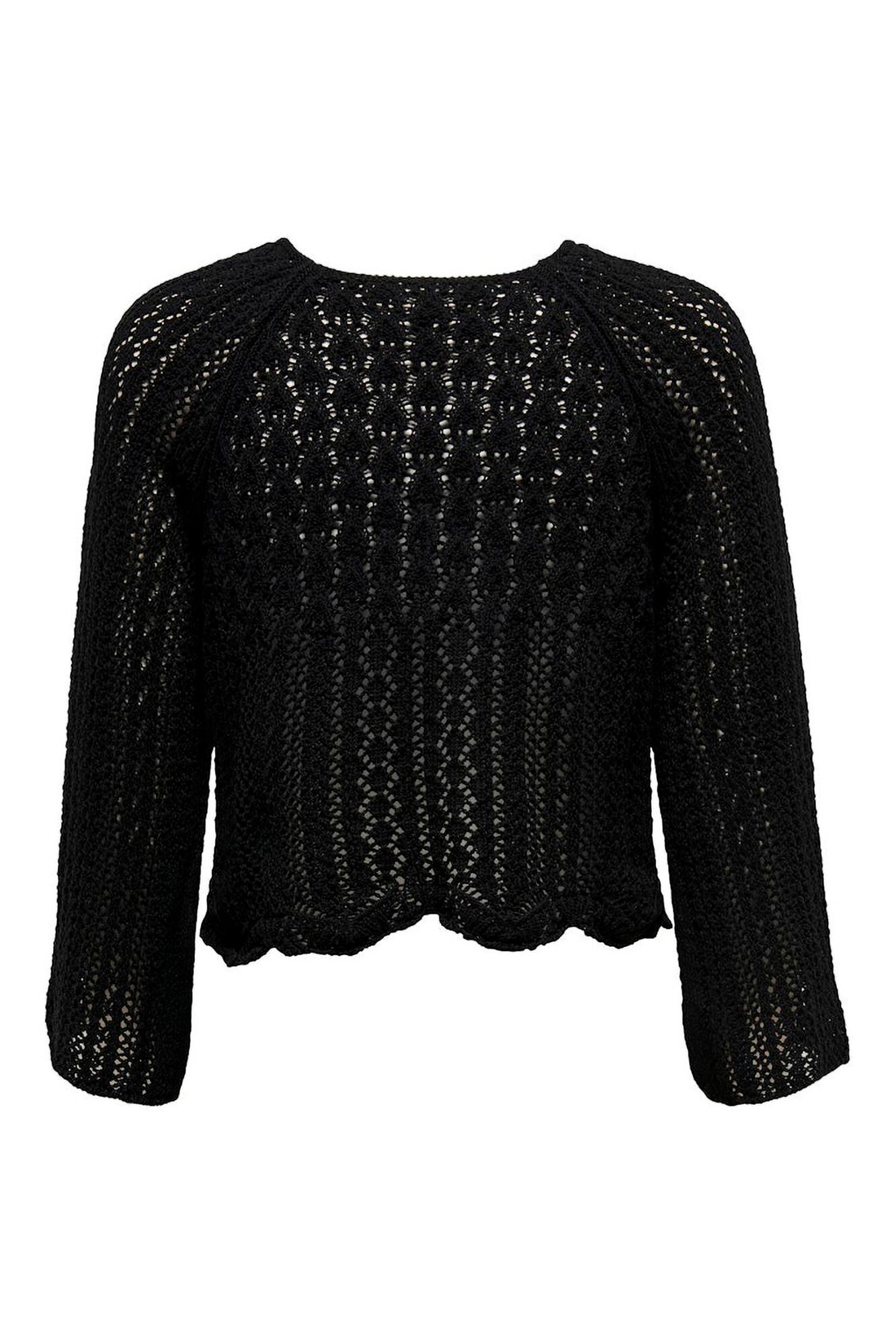 Only Su&eacute;ter de tejido troquelado negro