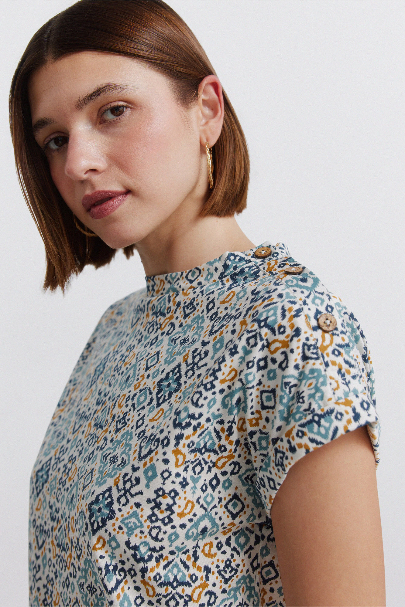 Springfield Playera estampada con botones