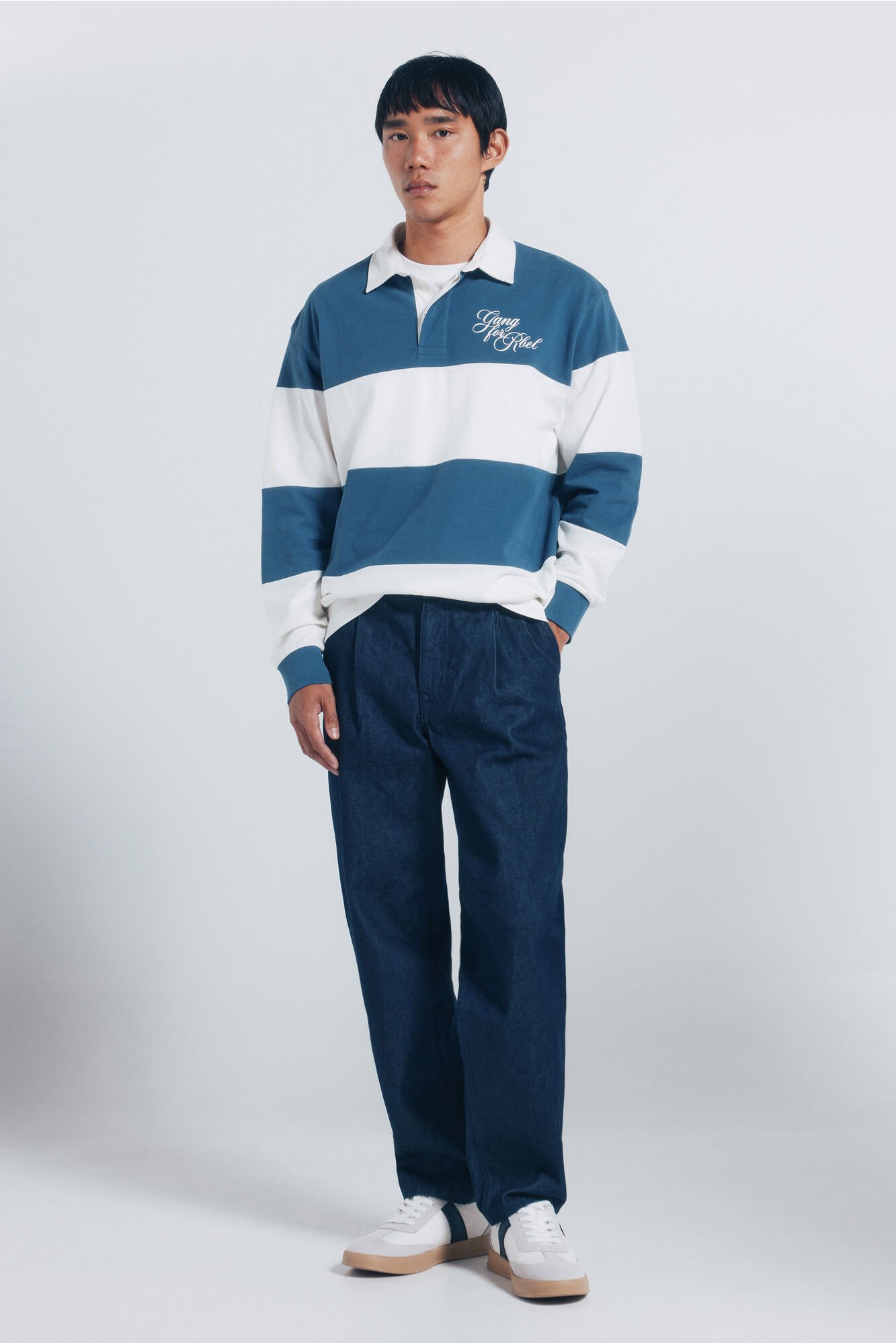 Springfield Polo rugby manga larga azul