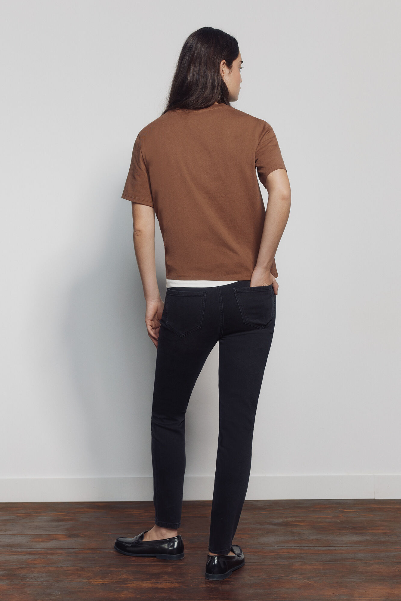 Springfield Jeans ajustados y recortados negro