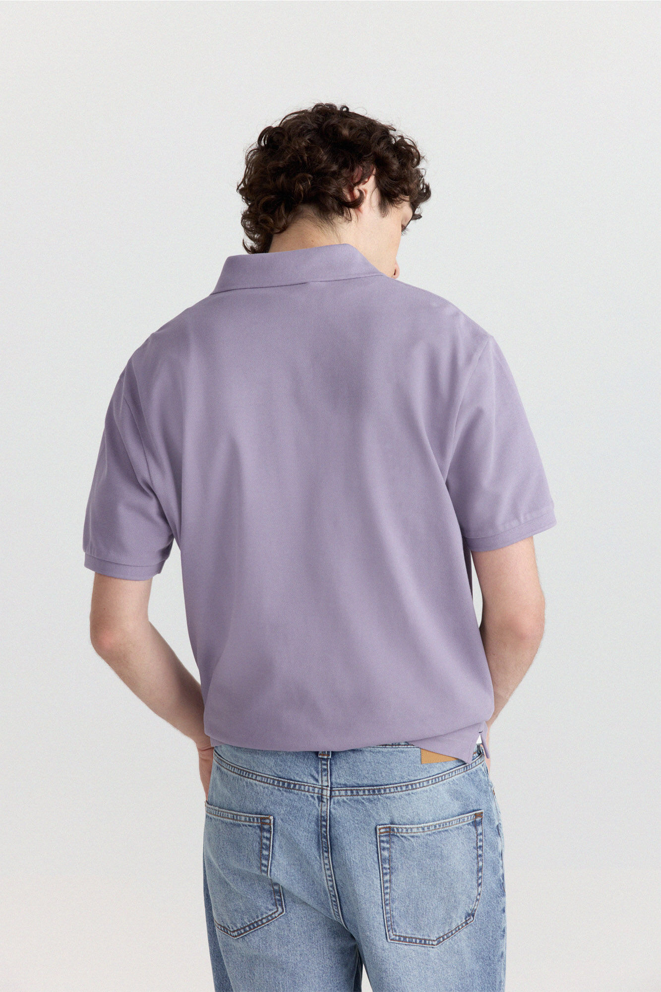 Springfield Polo de piqu&eacute; b&aacute;sico Springfield regular fit morado/lila