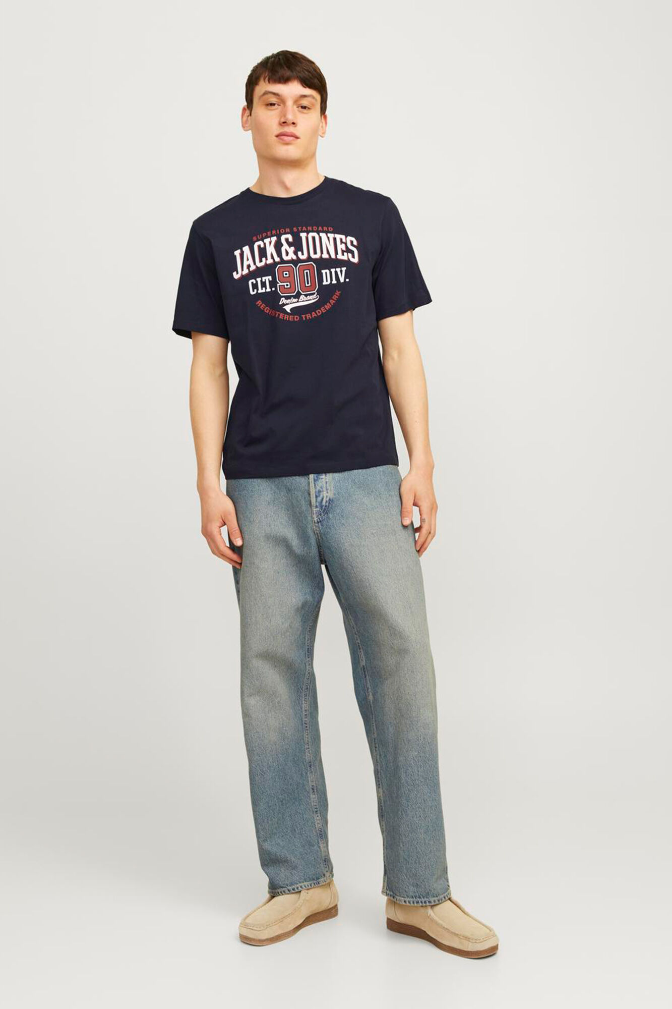 Jack & Jones Playera est&aacute;ndar fit marino