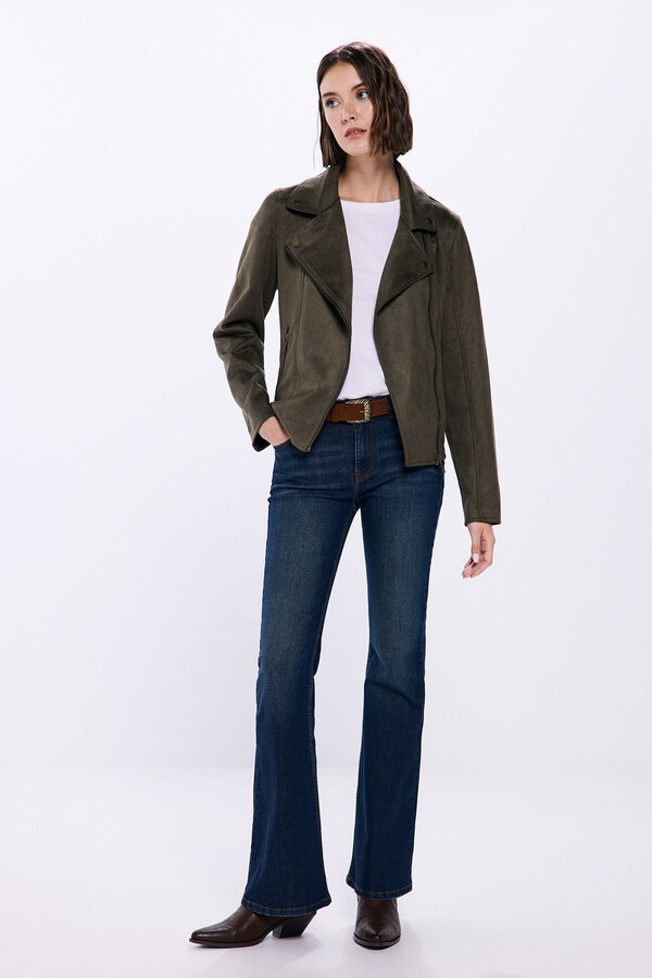 Springfield Chamarra motera antelina khaki