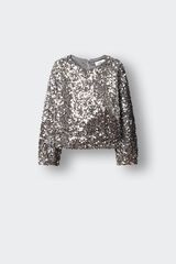 Springfield Kids Blusa de lentejuelas para ni&ntilde;a gris