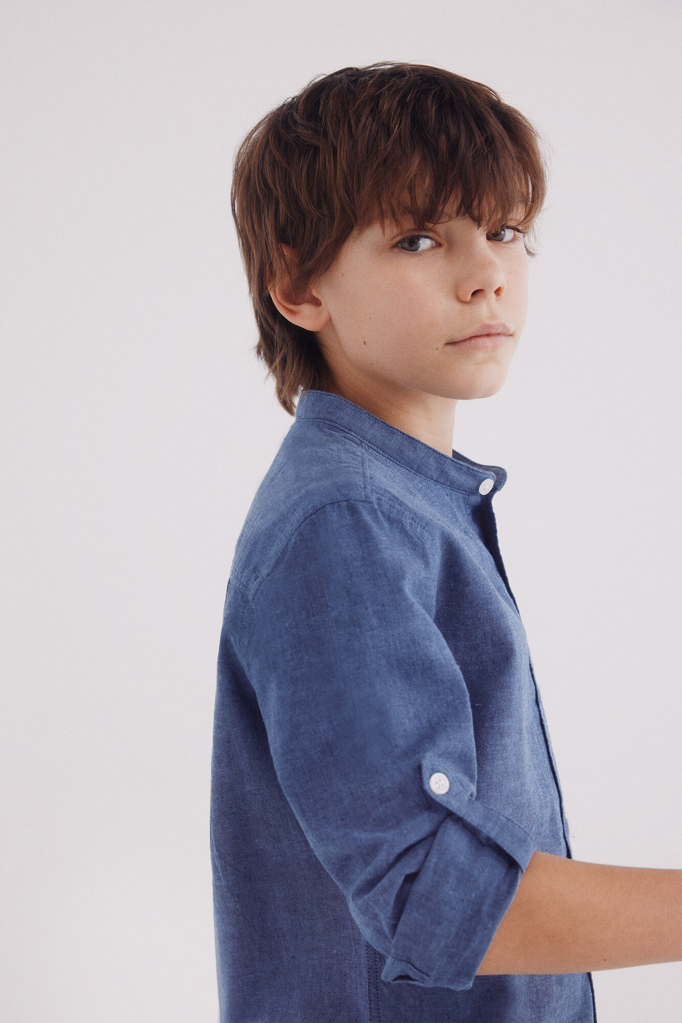 Springfield Kids Camisa lino ni&ntilde;o azulado