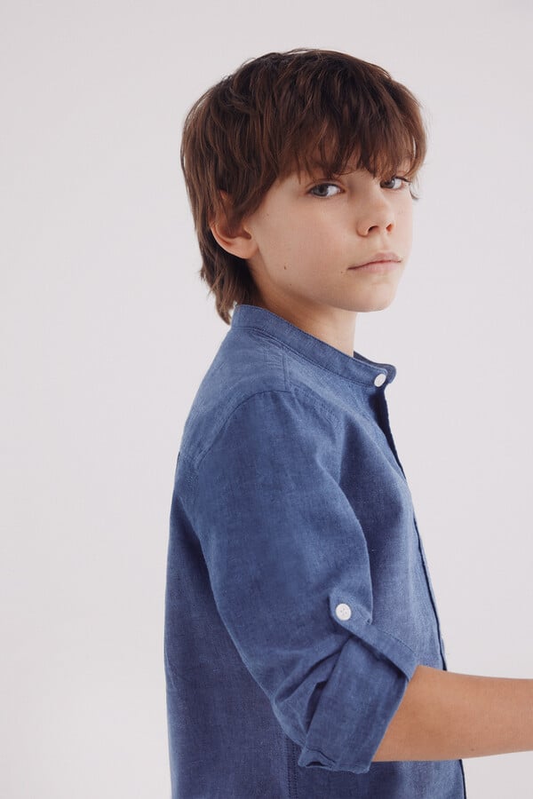 Springfield Kids Camisa lino niño azulado