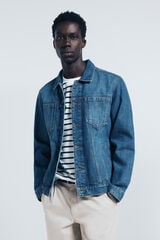 Springfield Chamarra denim básica turquesa