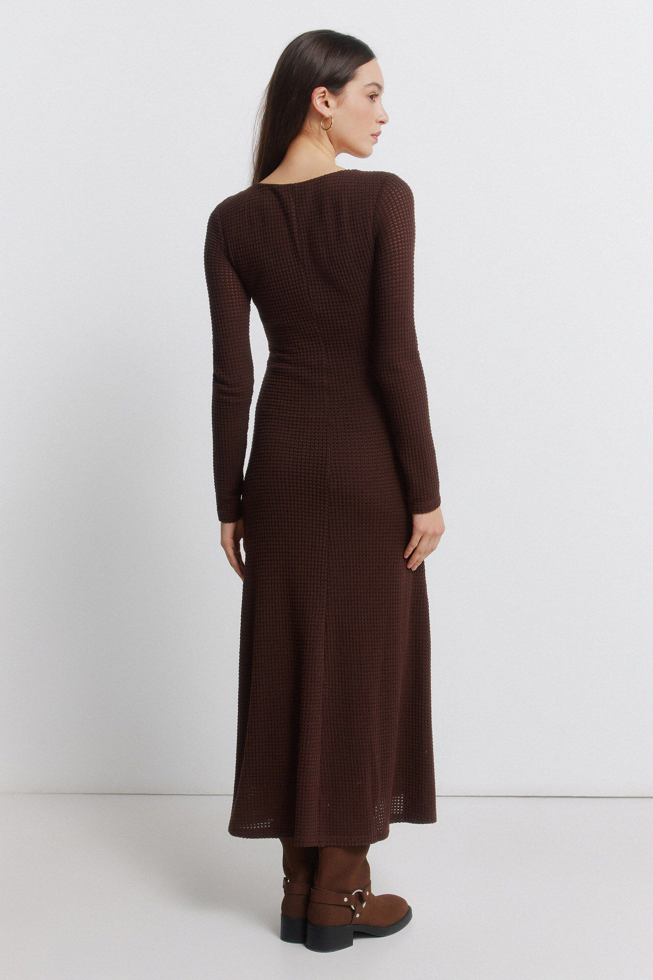 Springfield Vestido midi con escote de abalorio caf&eacute;