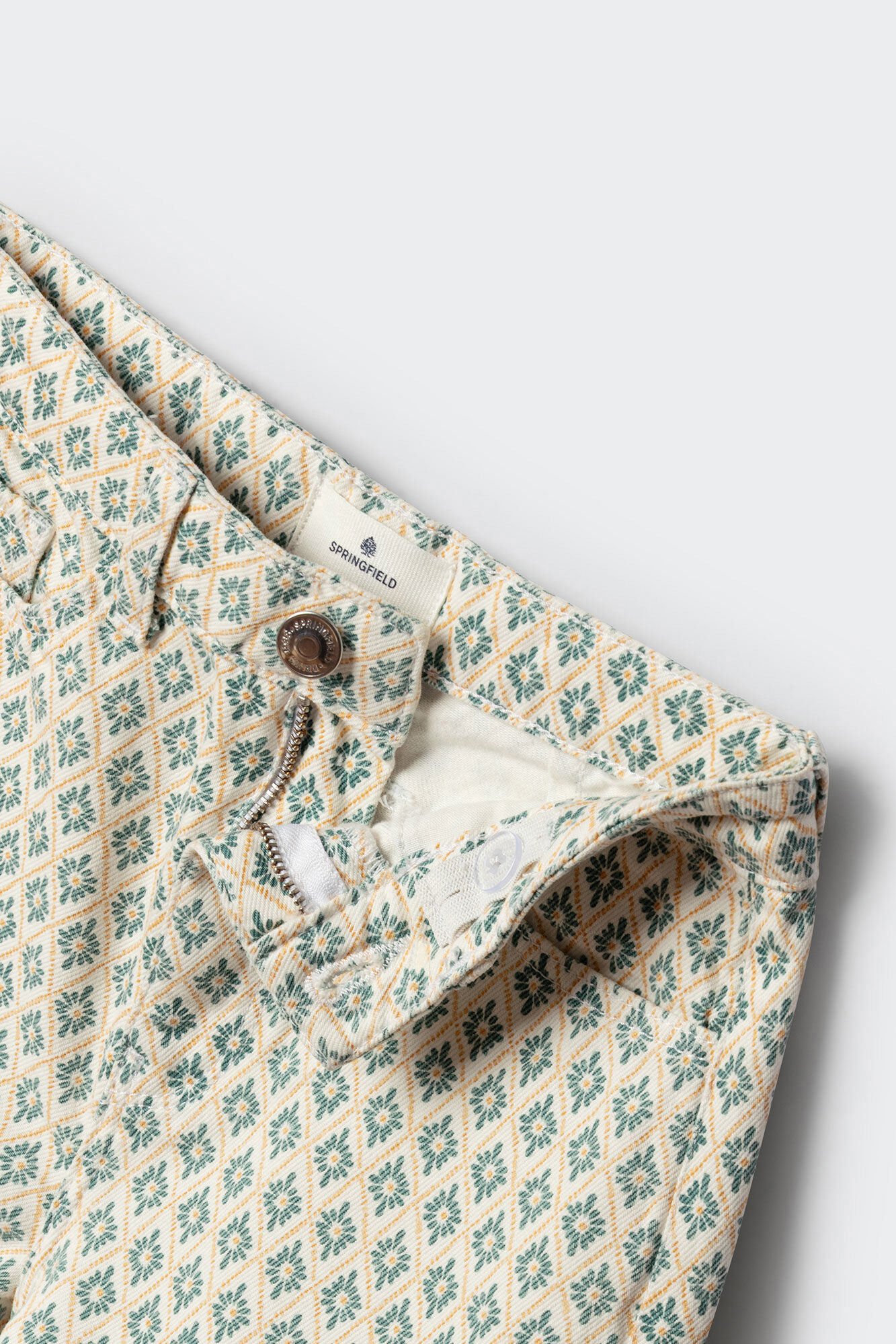 Springfield Kids Culotte IKAT de sarga para ni&ntilde;a marfil