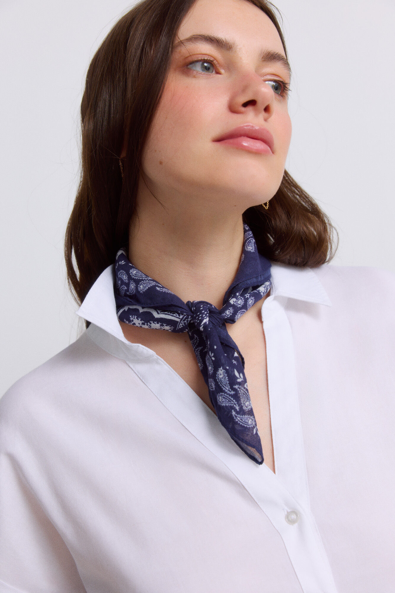 Springfield Blusa de cuello solapa natural