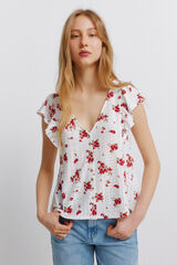 Springfield Playera de manga corta bordada marfil