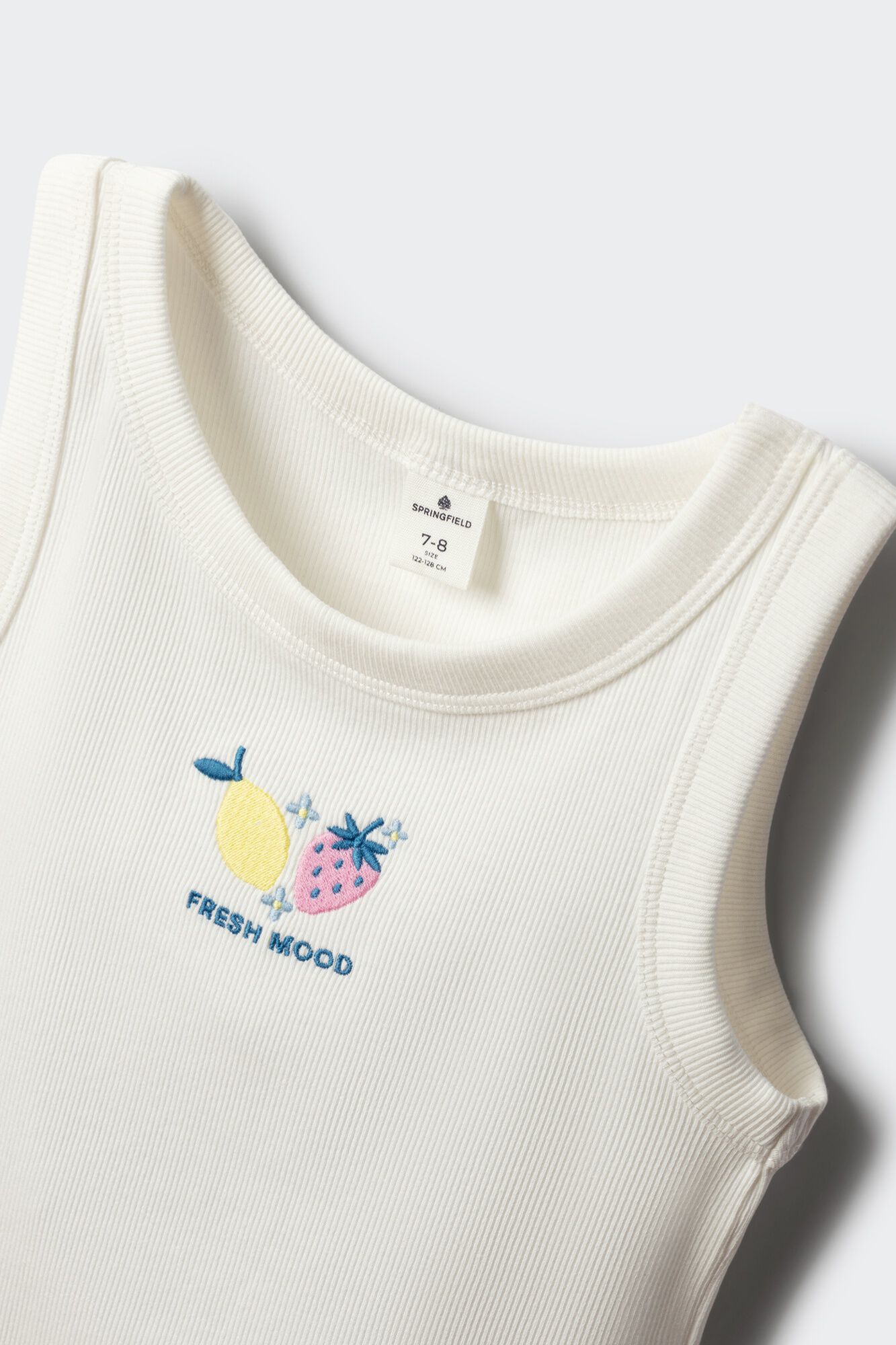 Springfield Kids Top bordado de frutas para ni&ntilde;a marfil